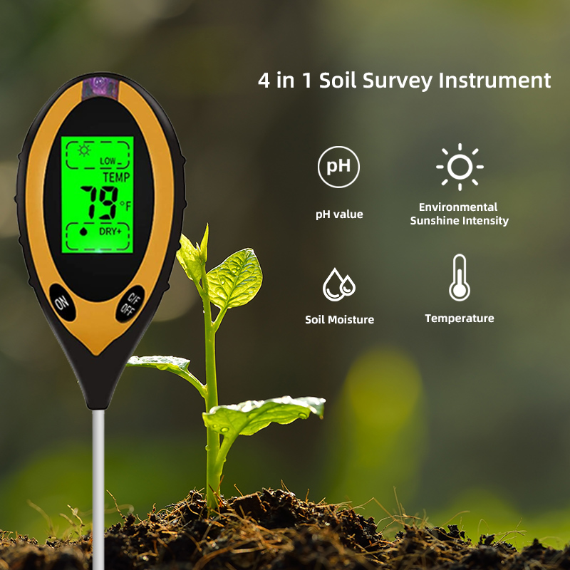 Ph Meter Digital Water Tester - 土壌PHメーターテスター 土壌テスター PH水分計 温度太陽光強度測定分析 土壌酸性度テスト 4