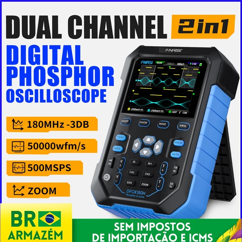 Fnirsi Digital Oscilloscope Handheld - FNIRSI DPOX180H ハンドヘルドデジタルオシロスコープ 蛍光ディスプレイ デュアルチャンネル 180HMz