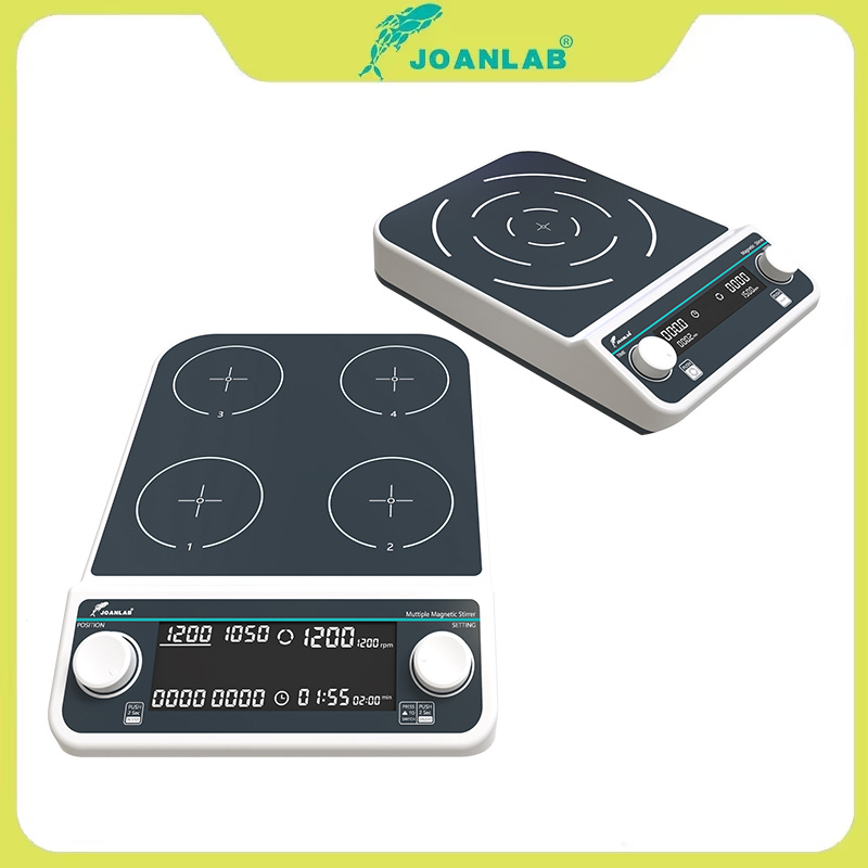 Lab Magnetic Stirrer Hot Plate - 4 ステーション 6 ポジション複数磁気スターラーホットプレートデジタルディスプレイラボスターラー磁気ミキサー加熱