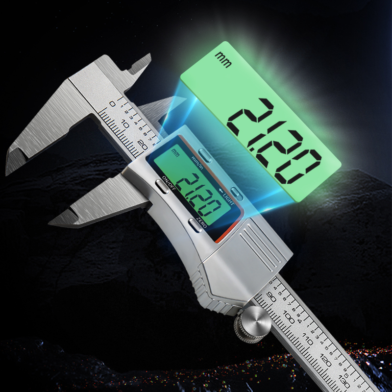 Digital Caliper 150Mm Stainless Steel - デジタルメタルキャリパー,150mm,バックライト付き,ステンレス鋼,6インチLCDディスプレイ,電子ゲージ