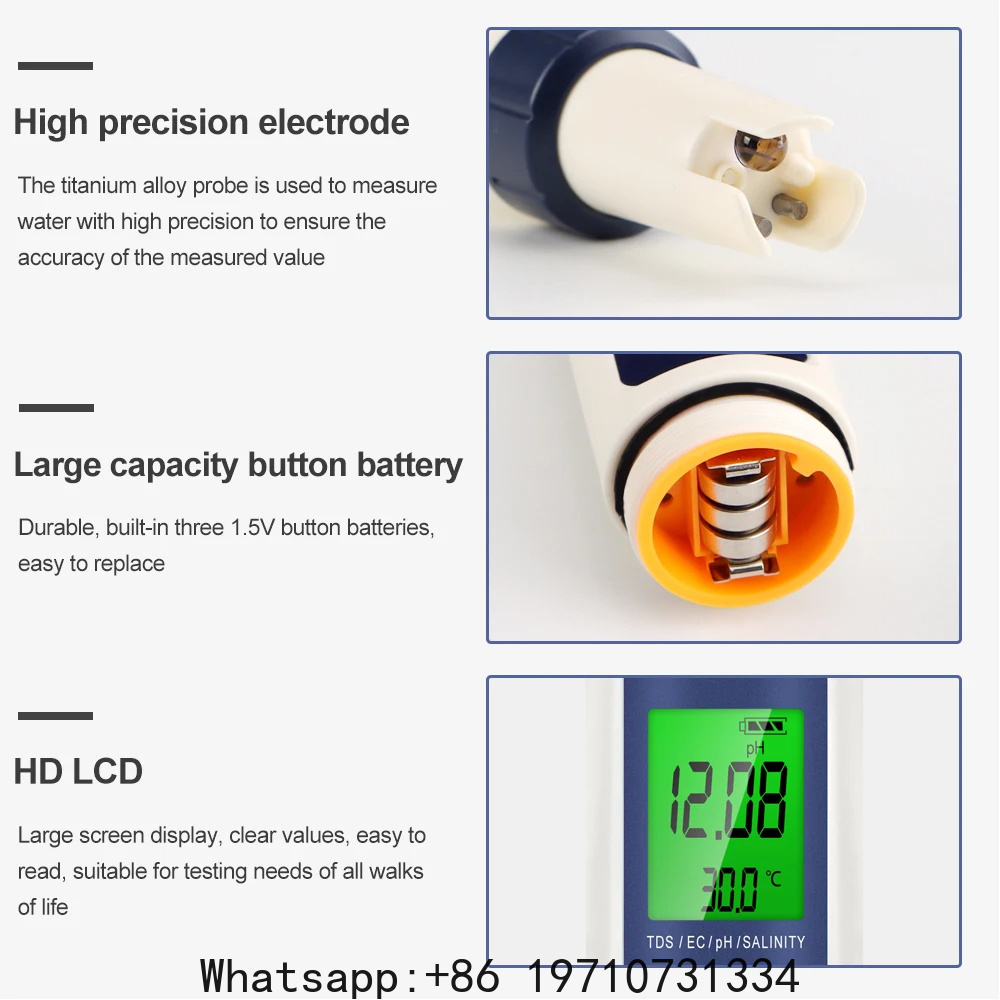 5 in 1 デジタル PH メーター TDS EC 塩分温 - Ph Meter Digital Water Tester のレビューと価格