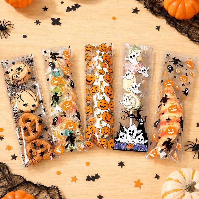 50/100枚 ハロウィン用粘着性バッグ パンプキンとゴース - Packaging のレビューと価格