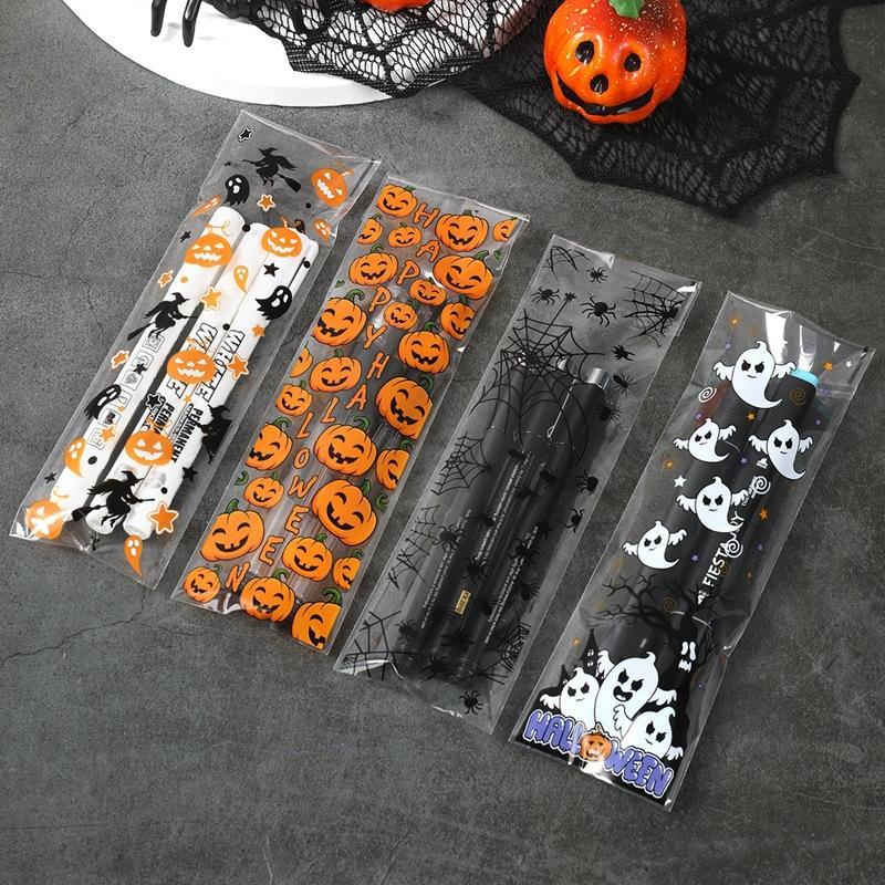 50/100枚 ハロウィン用粘着性バッグ パンプキンとゴース - Packaging のレビューと価格