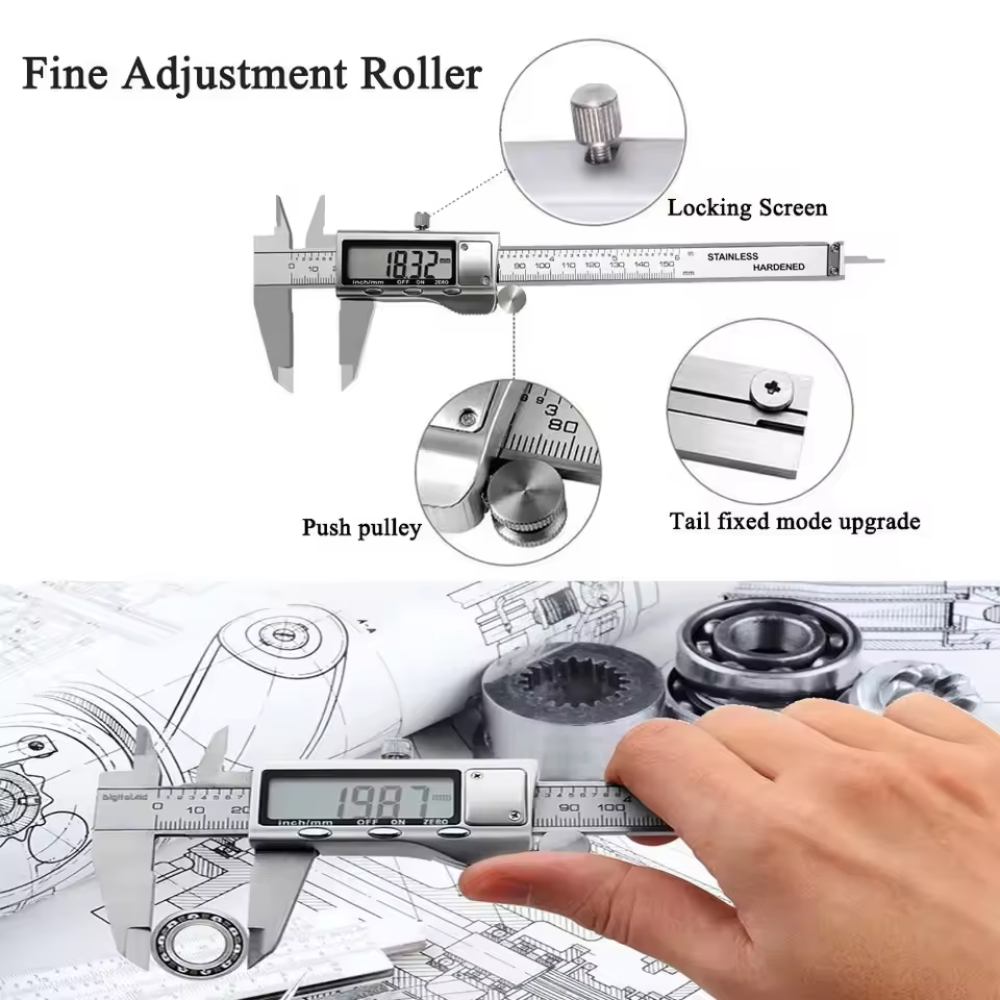 電子式ノギス 6インチ精密工具、LCDディスプレイ＆自動オフ - Digital Caliper 150Mm Stainless Steel のレビューと価格