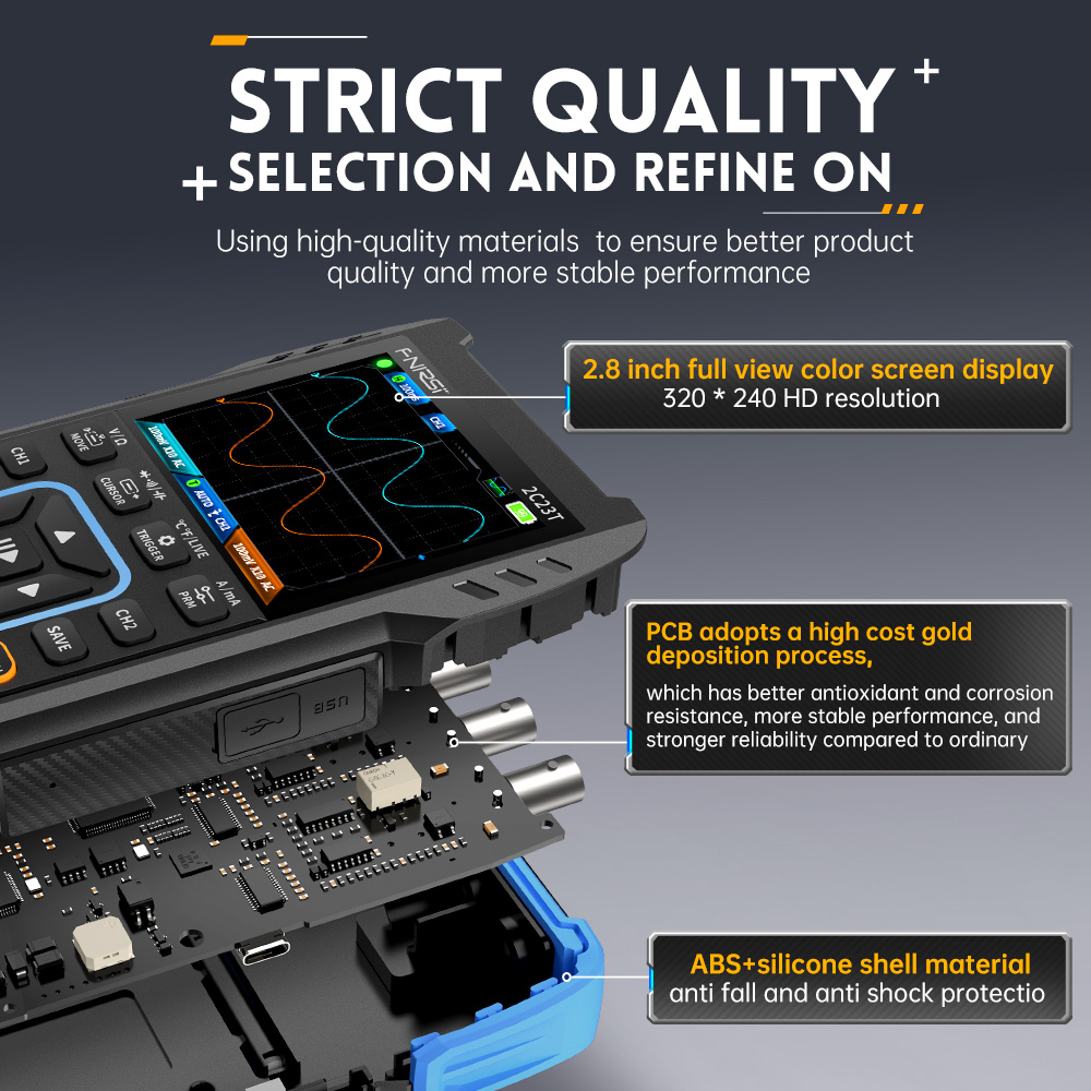 2C23T 3-in-1 デジタルオシロスコープ 10MHz - Fnirsi Digital Oscilloscope Handheld のレビューと価格