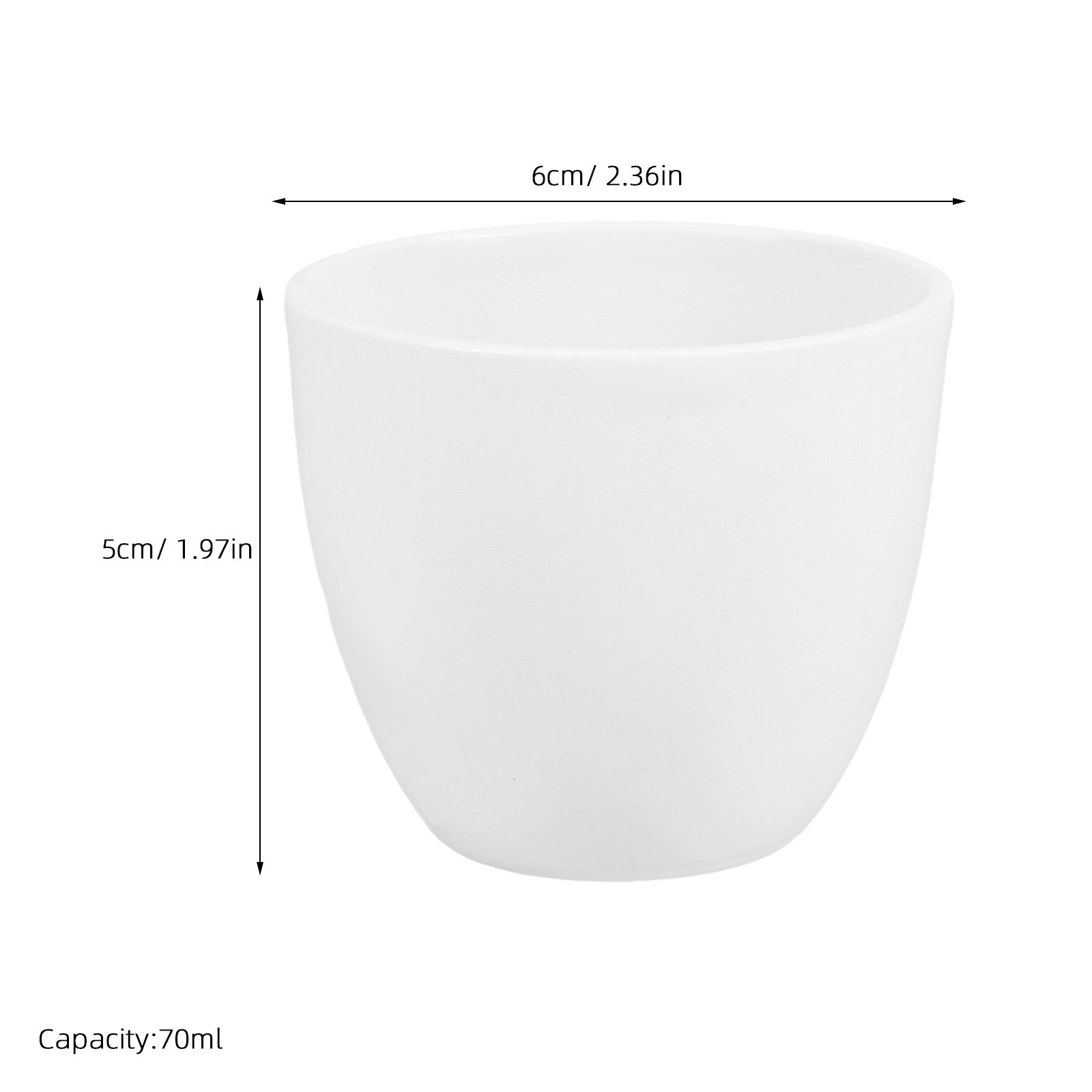 セラミック製るつぼ、磁器製、70ml、高温に強い、蓋と取っ手 - Lab Equipment のレビューと価格