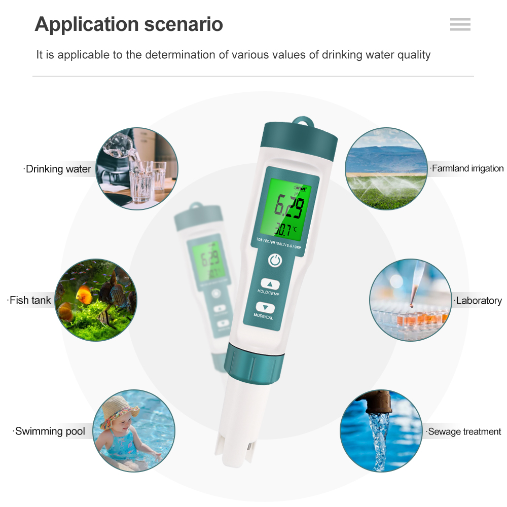 7 In 1 デジタル水質テスター ORP PH TDS E - Ph Meter Digital Water Tester のレビューと価格